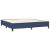 Cama box spring con colchón tela azul 200x200