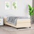 Cama box spring con colchón tela color crema 90x190