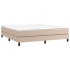 Cama box spring con colchón cuero sintético capuchino