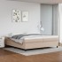 Cama box spring con colchón cuero sintético capuchino