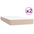 Cama box spring con colchón cuero sintético capuchino