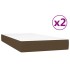 Cama box spring con colchón tela marrón oscuro 200x200