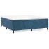 Cama box spring con colchón terciopelo azul oscuro 200x200