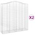 Cestas de gaviones 2 uds forma de arco hierro 200x50x200/220