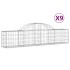 Cestas de gaviones 9 uds forma de arco hierro 200x30x40/60