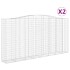 Cestas de gaviones 2 uds forma de arco hierro 400x50x200/220