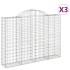 Cestas de gaviones 3 uds forma de arco hierro 200x30x140/160