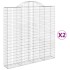 Cestas de gaviones 2 uds forma de arco hierro 200x30x200/220
