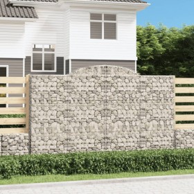 Cestas de gaviones 2 uds forma de arco hierro 300x30x180/200