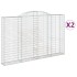 Cestas de gaviones 2 uds forma de arco hierro 300x30x180/200