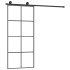 Puerta corredera con set herrajes vidrio ESG aluminio 90x205
