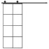 Puerta corredera con set herrajes vidrio ESG aluminio 90x205