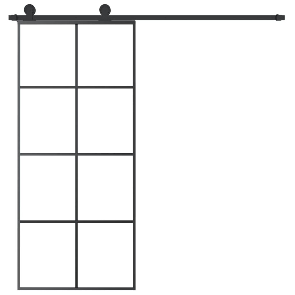 Puerta corredera con set herrajes vidrio ESG aluminio 90x205