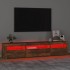 Mueble de TV con luces LED roble ahumado 195x35x40