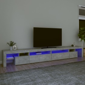 Mueble de TV con luces LED gris hormigón 290x36,5x40