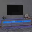 Mueble de TV con luces LED gris Sonoma 210x35x40 cm