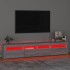 Mueble de TV con luces LED gris Sonoma 210x35x40