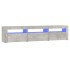 Mueble de TV con luces LED gris hormigón 180x35x40