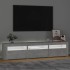 Mueble de TV con luces LED gris hormigón 180x35x40