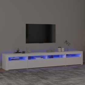 Mueble de TV con luces LED blanco 240x35x40