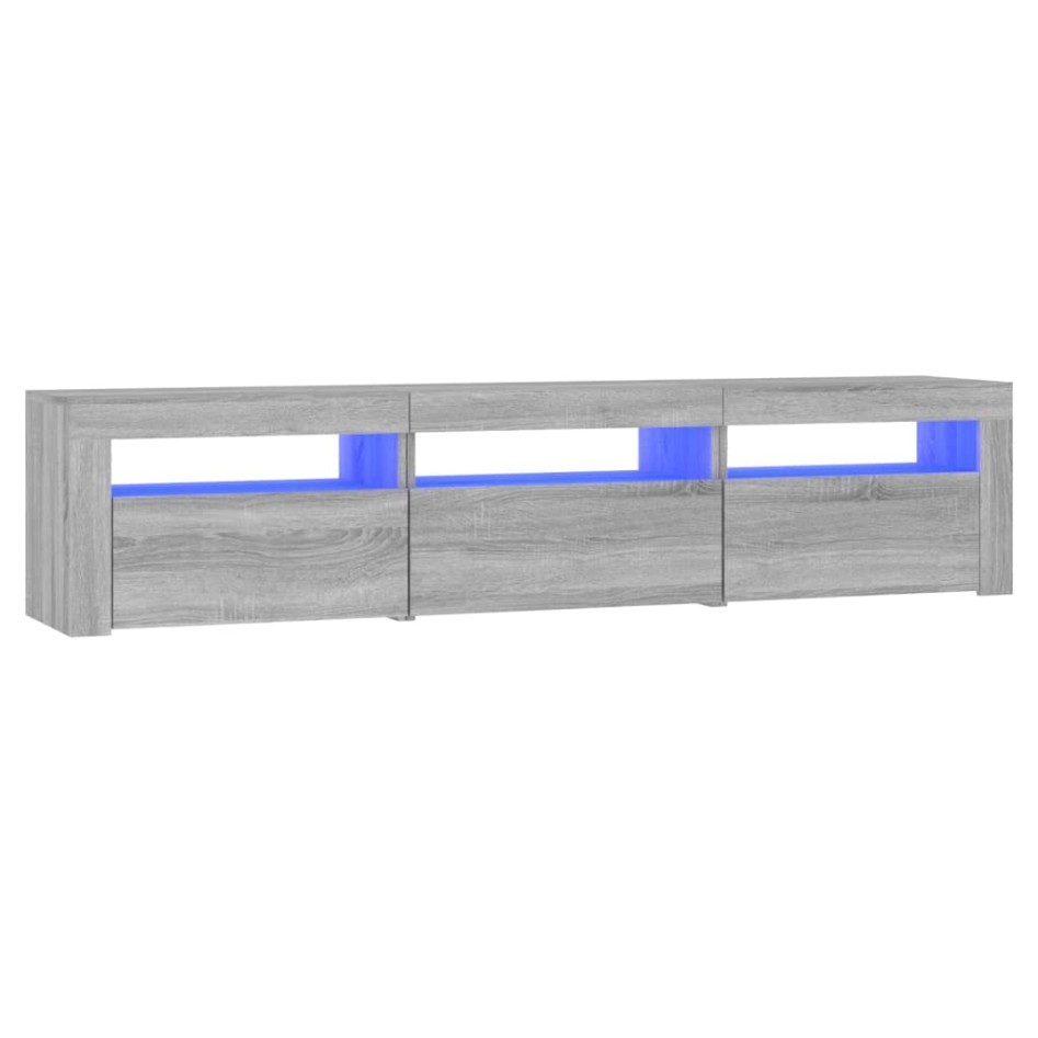 Mueble de TV con luces LED gris Sonoma 180x35x40