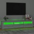 Mueble de TV con luces LED gris Sonoma 180x35x40