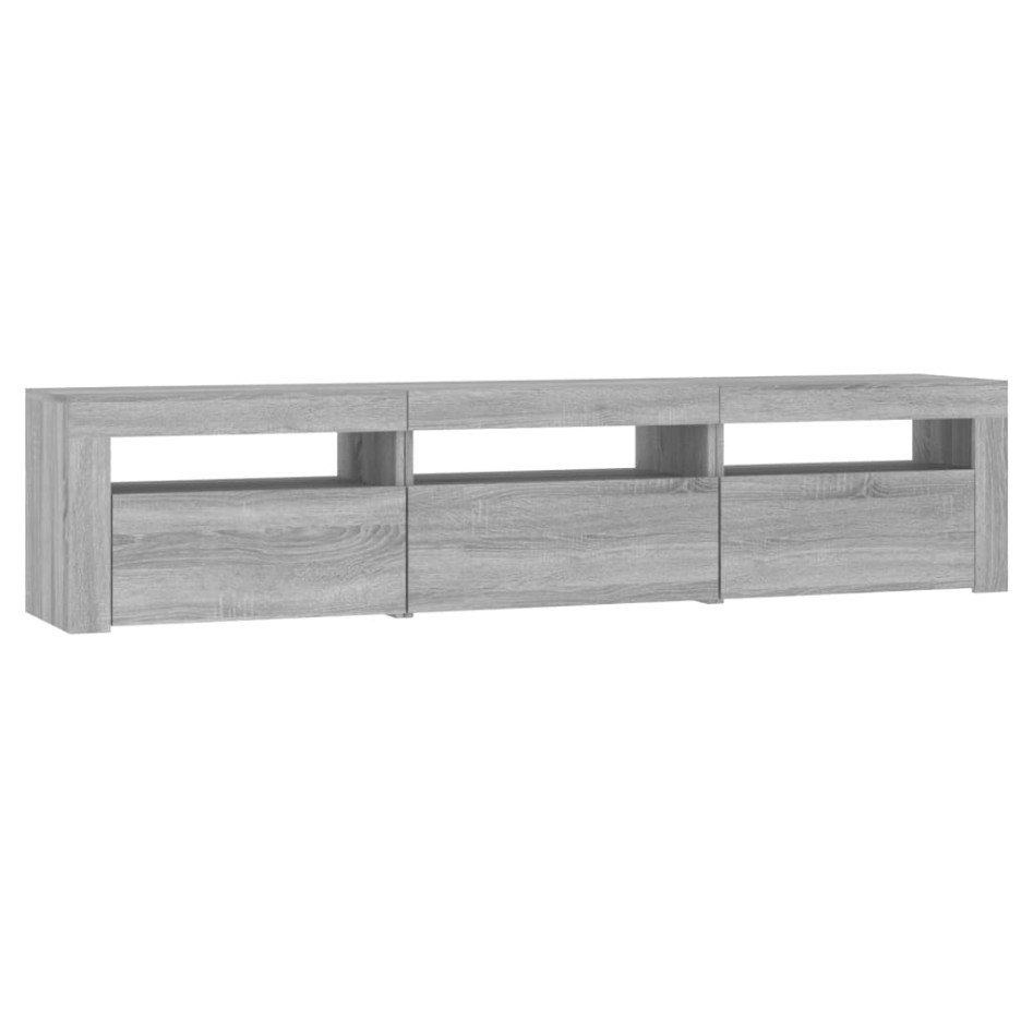 Mueble de TV con luces LED gris Sonoma 180x35x40