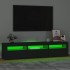 Mueble de TV con luces LED negro 180x35x40