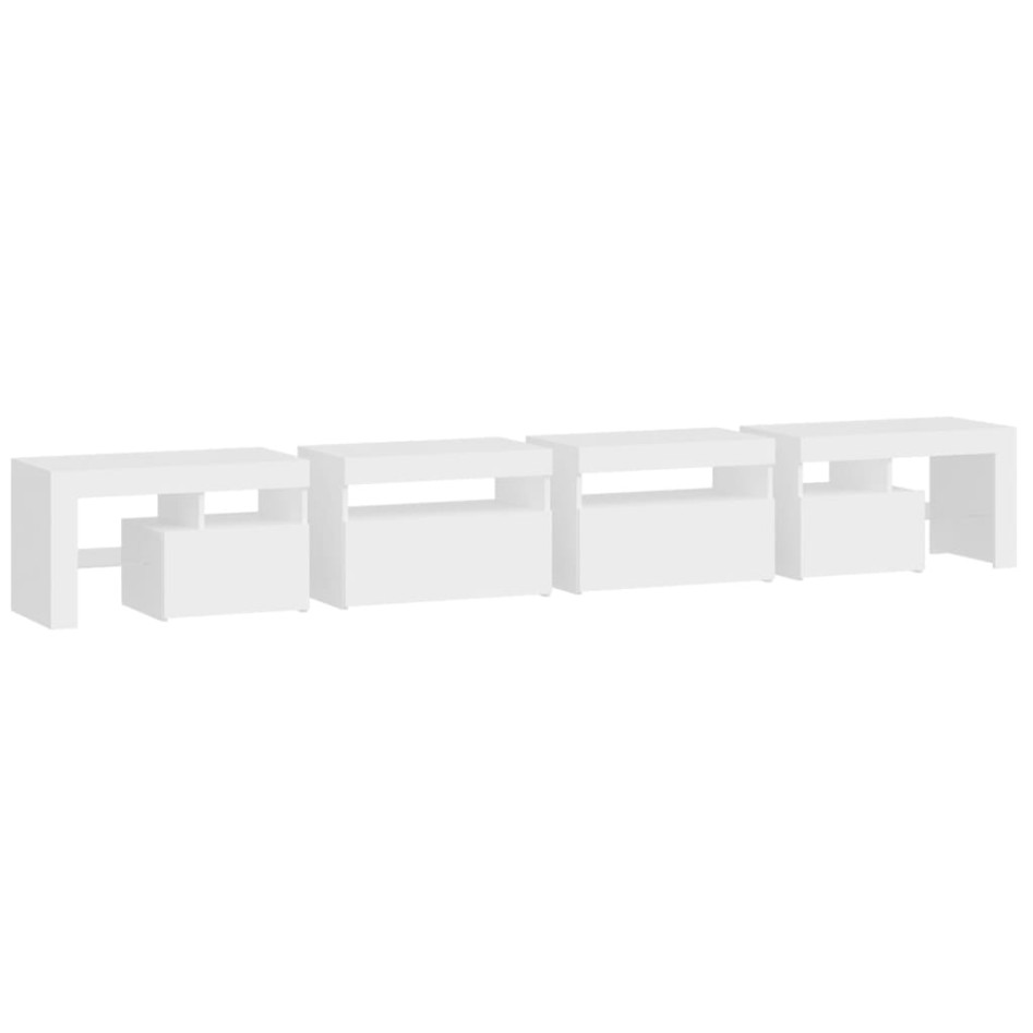 Mueble de TV con luces LED blanco 260x36,5x40