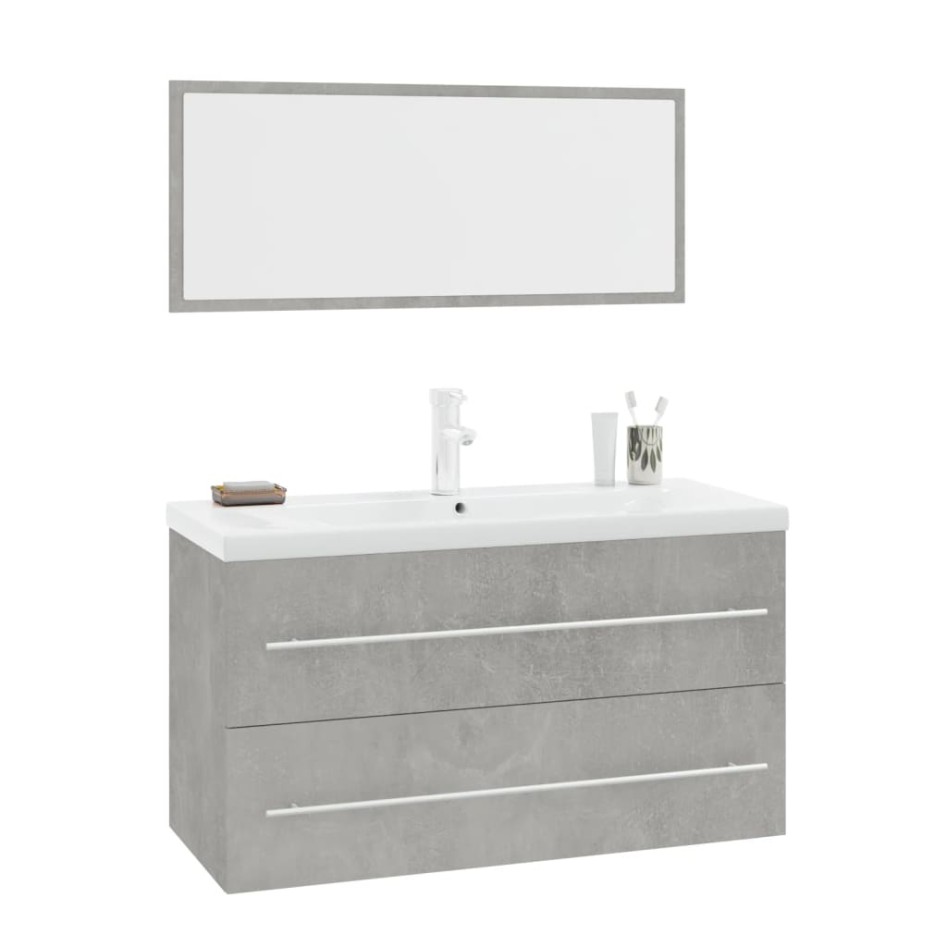 Conjunto de muebles de baño 3 piezas gris