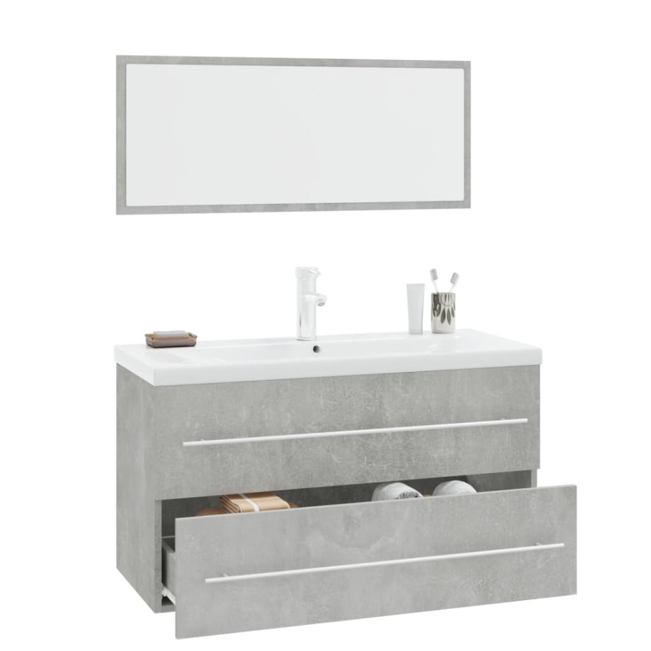 Conjunto de muebles de baño 3 piezas gris