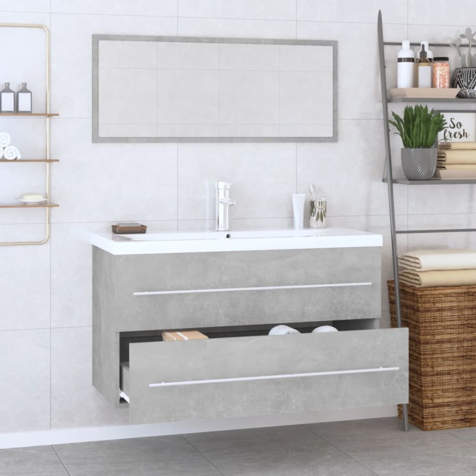 Conjunto de muebles de baño 3 piezas gris