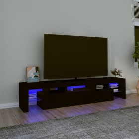 Mueble de TV con luces LED Negro 200x36,5x40