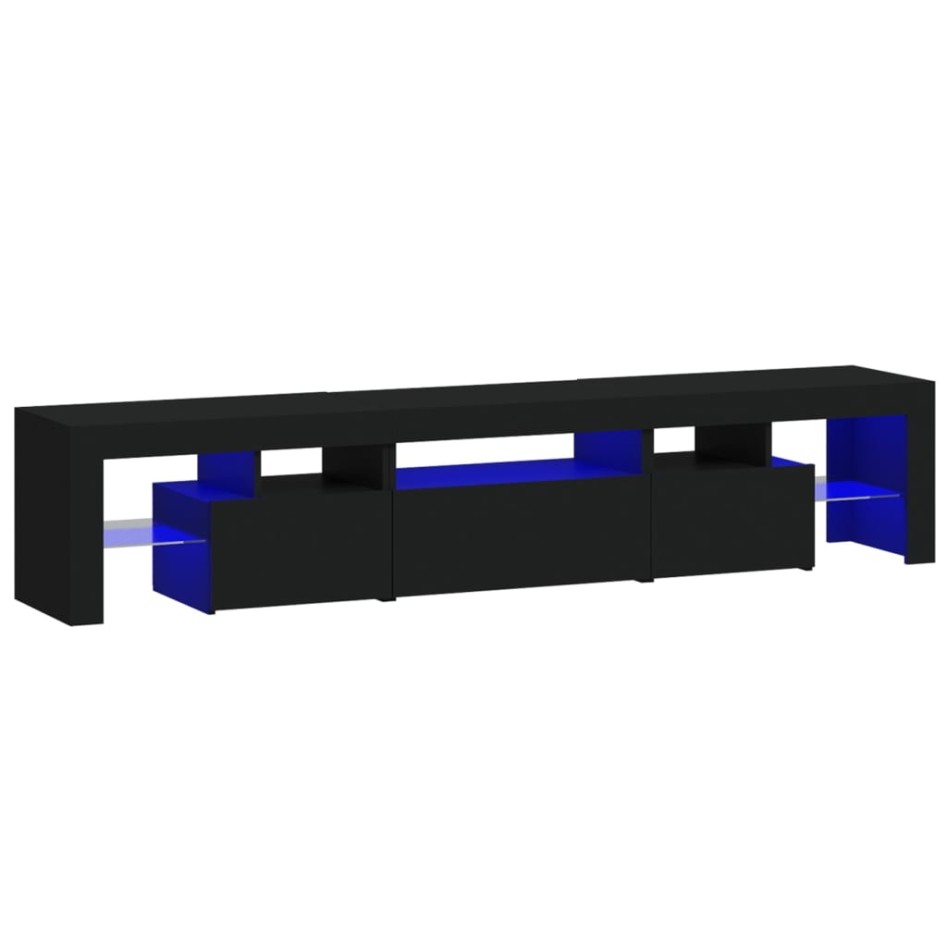Mueble de TV con luces LED Negro 200x36,5x40