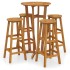 Mesa y taburetes altos de jardín 5 pzas madera maciza