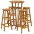 Mesa y taburetes altos de jardín 5 pzas madera maciza