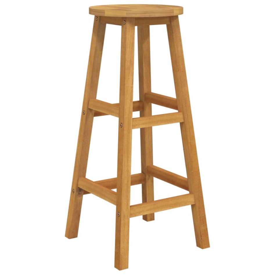 Mesa y taburetes altos de jardín 5 pzas madera maciza