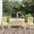 Juego de comedor de jardín 4 piezas madera maciza de