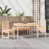 Juego de comedor de jardín 4 piezas madera maciza de