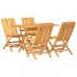 Juego de comedor para jardín 5 piezas madera maciza de