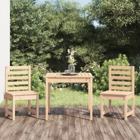 Mesa y sillas de jardín 3 piezas madera maciza de