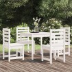 Juego de comedor de jardín 5 piezas madera maciza pino blanco