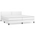 Cama box spring con colchón cuero sintético blanco 200x200