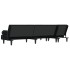 Sofá cama en forma de L terciopelo negro 260x140x70