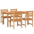Juego de comedor para jardín 5 piezas madera maciza de