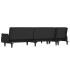 Sofá cama en forma de L terciopelo negro 271x140x70