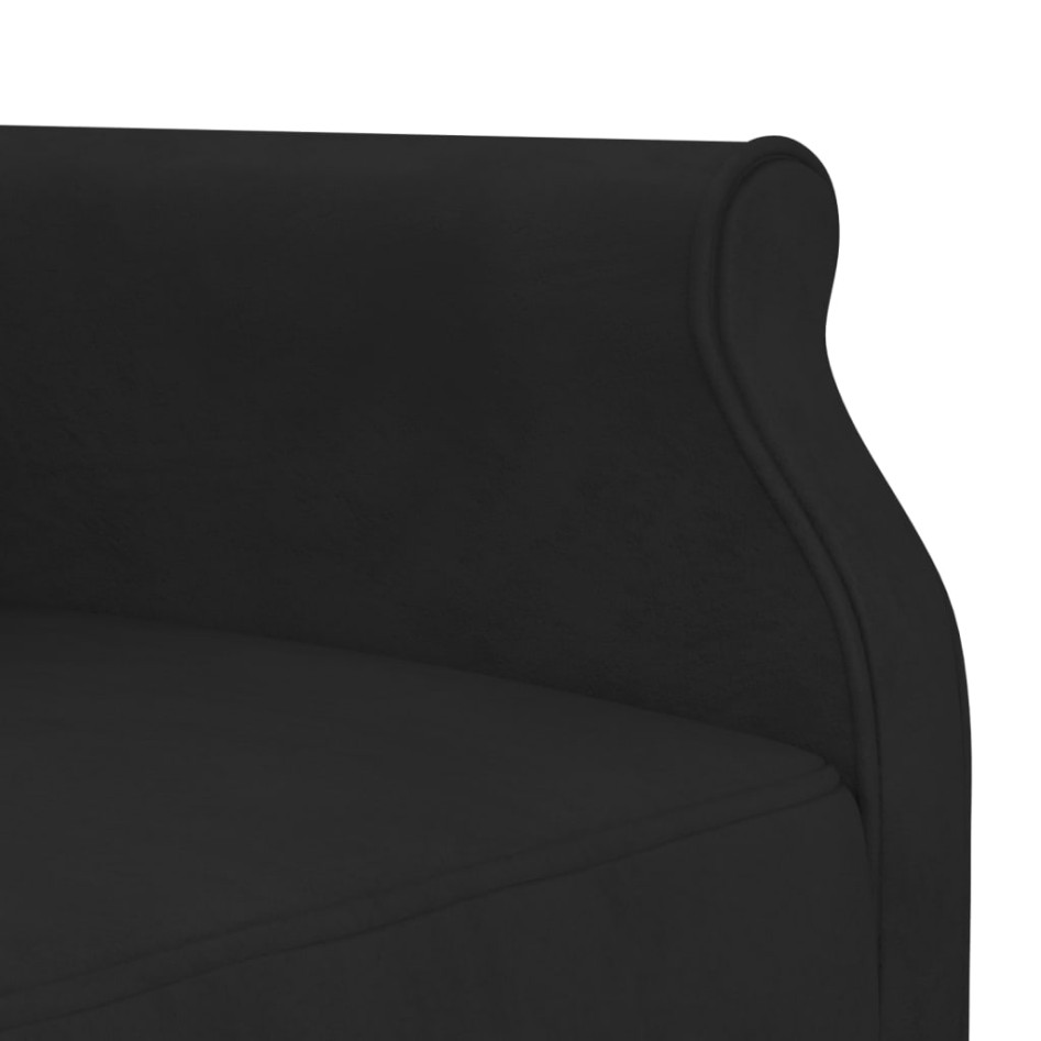 Sofá cama en forma de L terciopelo negro 271x140x70