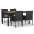 Set de muebles jardín 5 pzas con cojines ratán sintético