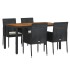 Set de muebles jardín 5 pzas con cojines ratán sintético