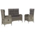 Set comedor de jardín 3 piezas con cojines ratán sintético